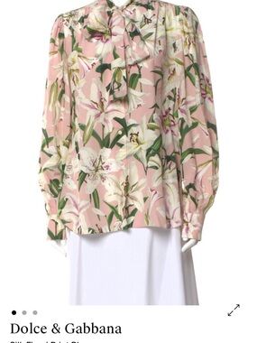 Dolce & Gabbana Blush Pink Floral Blouse